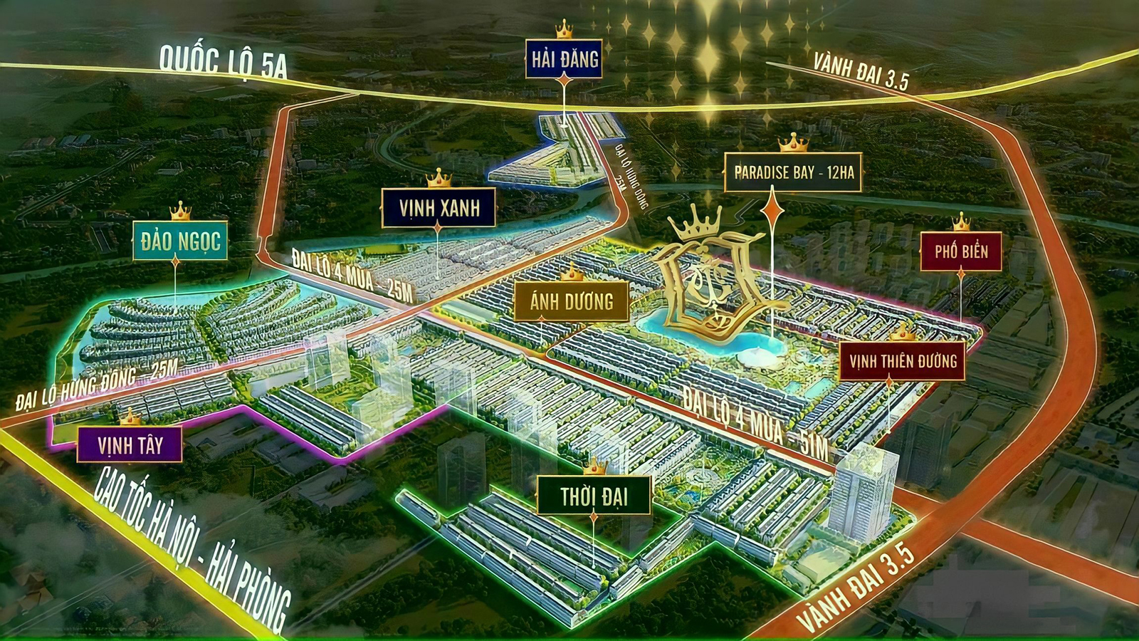 Vị trí phân khu Phố Biển Vinhomes Ocean Park 3 ở đâu?