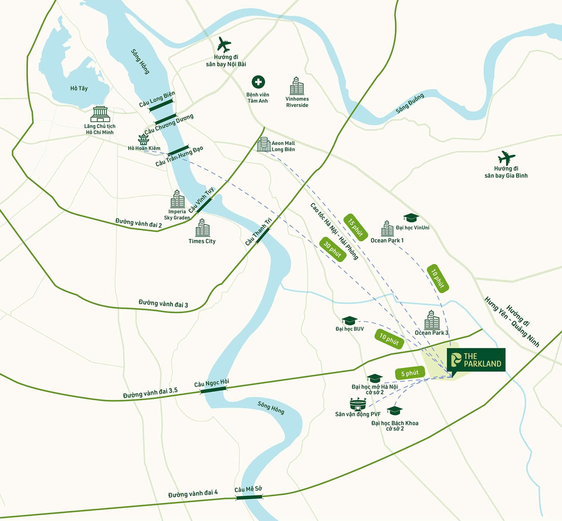 Vị trí The Parkland Imperia Ocean Park2 Hưng Yên trong tổng thể khu đô thị