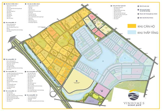 Mặt bằng tổng thể dự án Vinhomes Ocean Park