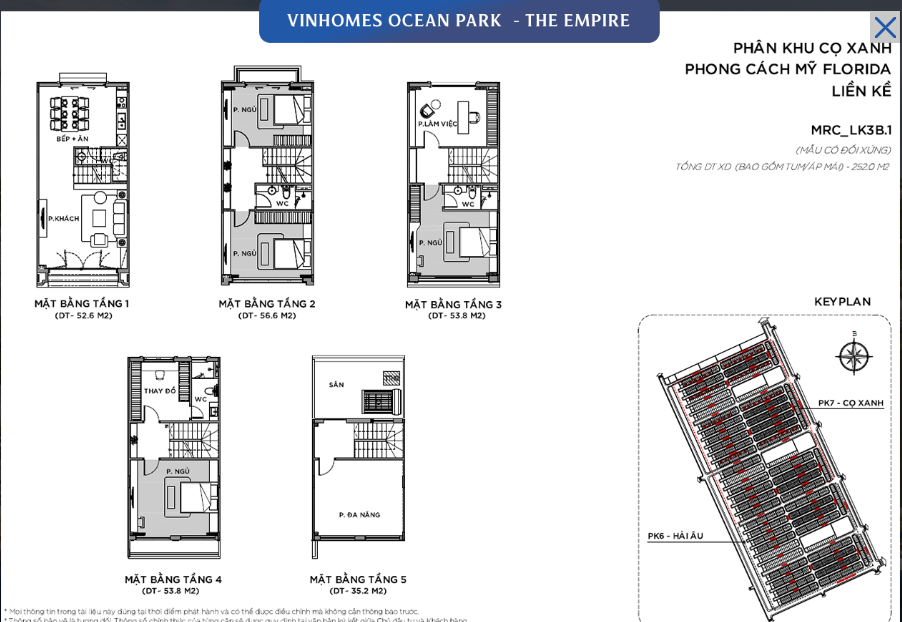 bán liền kề phân khu Cọ Xanh Vinhomes Ocean Park 2 The Empire