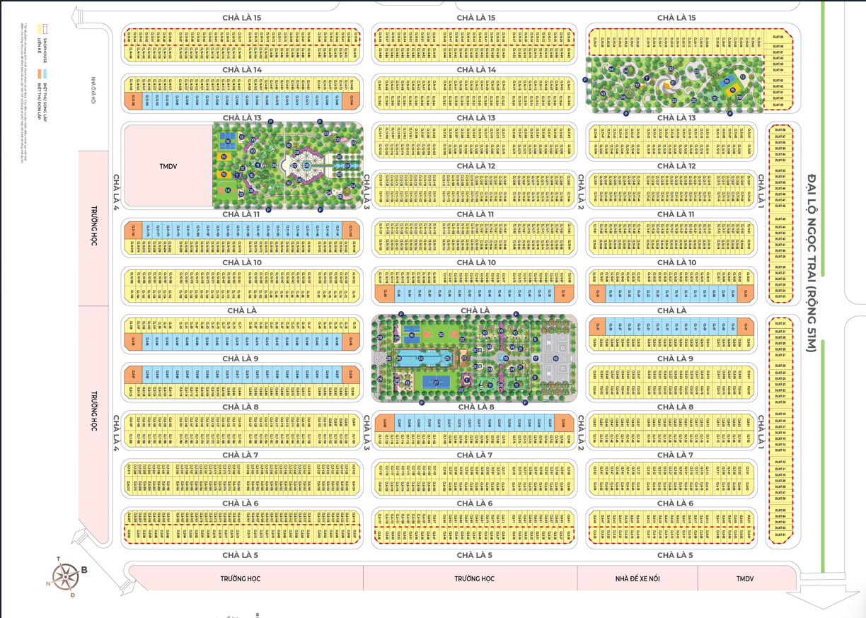 Mặt bằng phân khu Chà Là