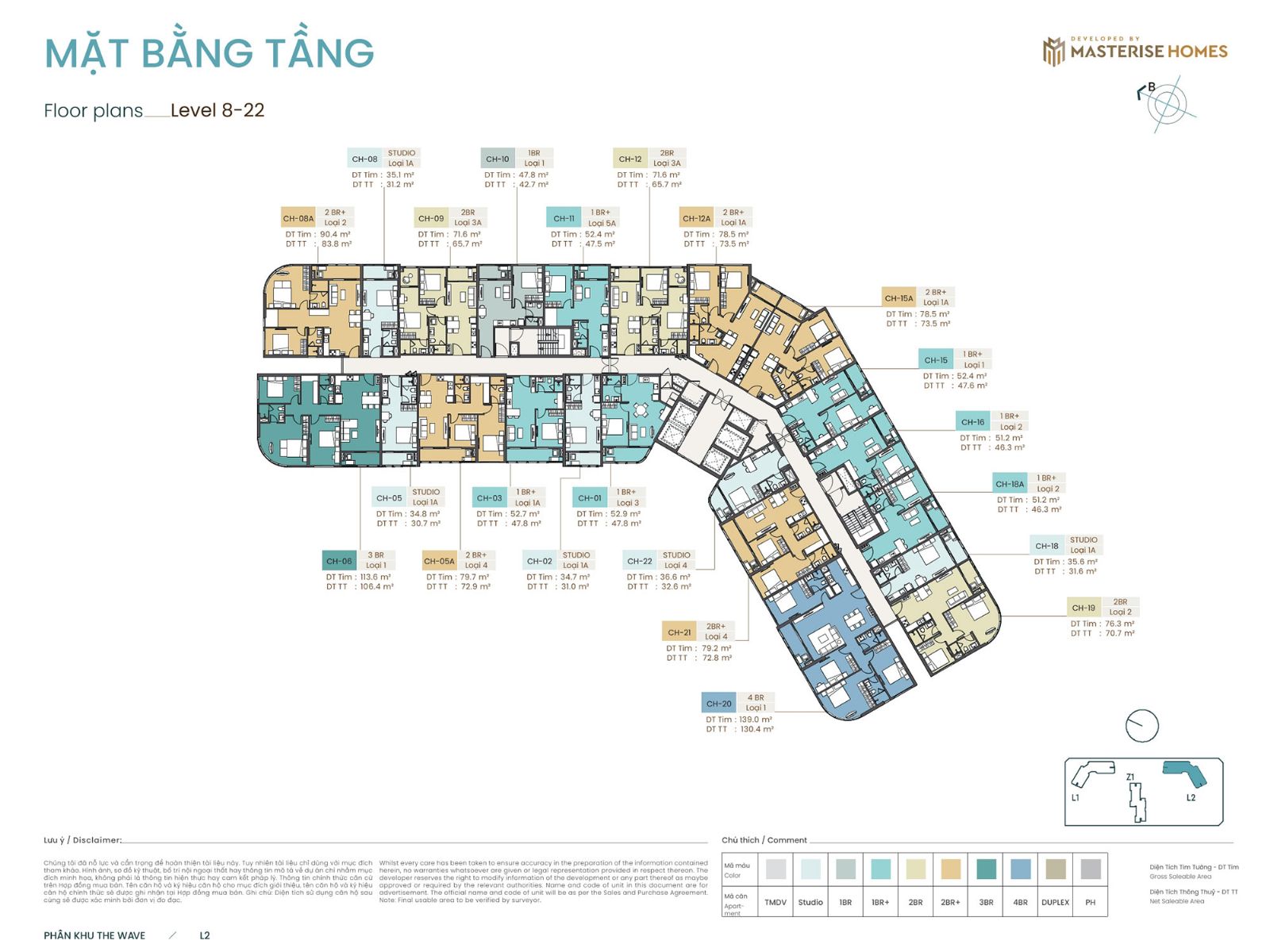 Mặt bằng thiết kế Masteri Grand Coast và tiêu chuẩn bàn giao hạng sang tại Vinhomes Ocean Park 2