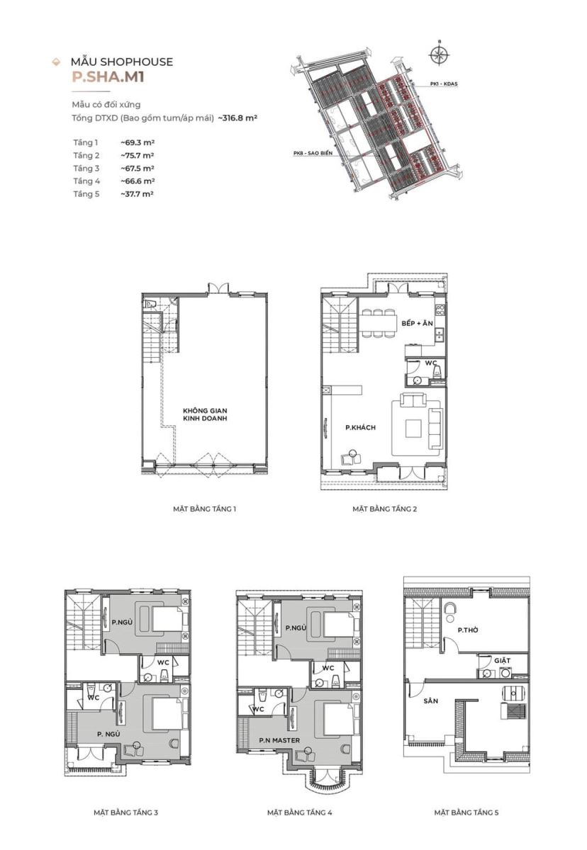 thiết kế shophouse Kinh Đô Ánh Sáng Vinhomes Ocean Park 2