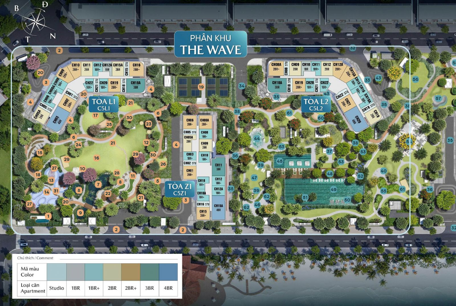 Quy hoạch Masteri Grand Coast và sự phân bổ không gian tinh tế tại cửa ngõ Ocean Park 2