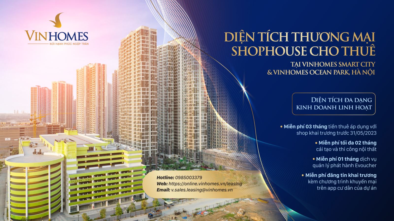 Chính sách cho thuê shophouse Vinhomes Ocean Park